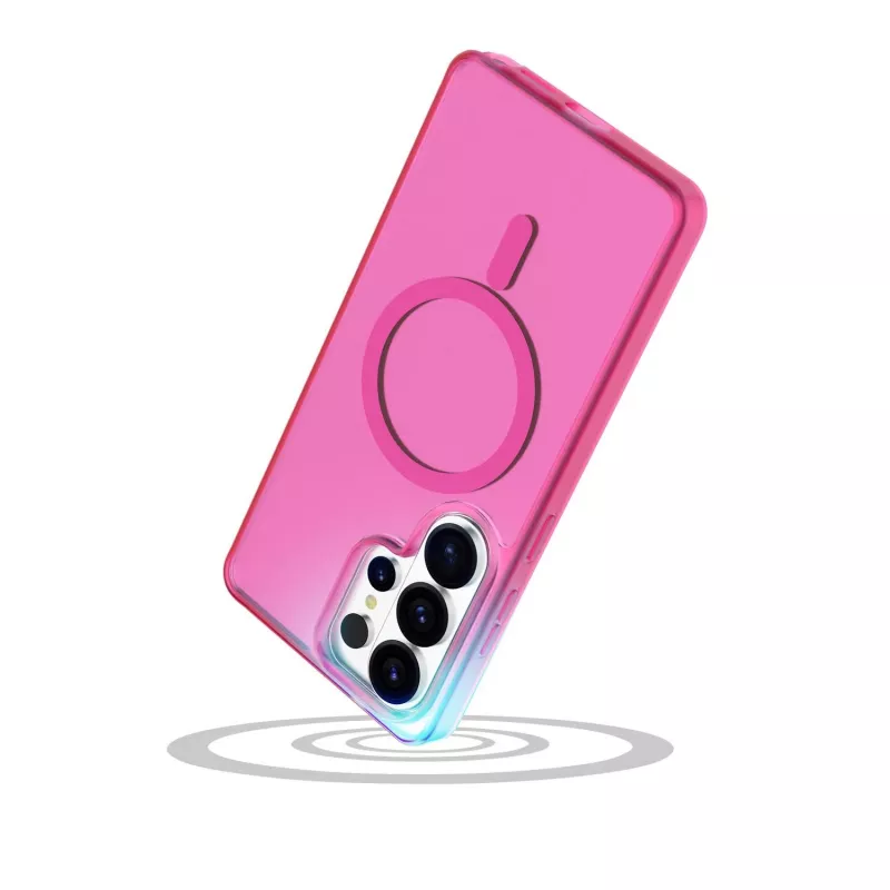 Cellularline FROSTY MAG dėklas Samsung Galaxy S26 Ultra – permatomas, matinis, su spalvotais kraštais, suderinamas su Qi2 ir magnetiniais aksesuarais