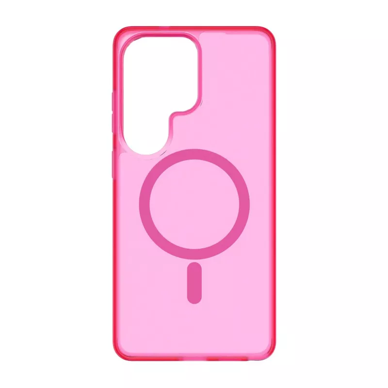 Cellularline FROSTY MAG dėklas Samsung Galaxy S26 Ultra – permatomas, matinis, su spalvotais kraštais, suderinamas su Qi2 ir magnetiniais aksesuarais