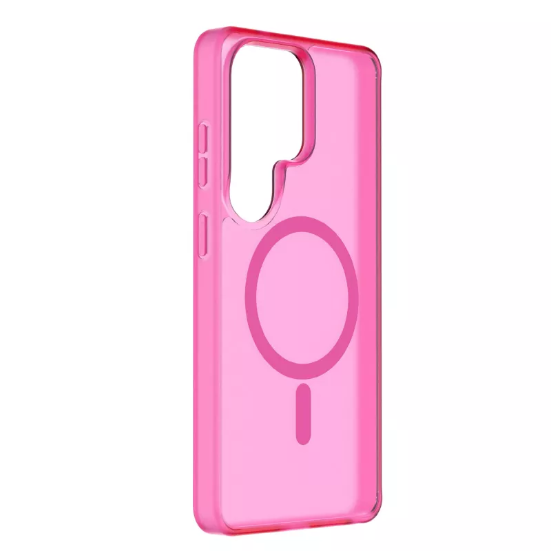 Cellularline FROSTY MAG dėklas Samsung Galaxy S26 Ultra – permatomas, matinis, su spalvotais kraštais, suderinamas su Qi2 ir magnetiniais aksesuarais