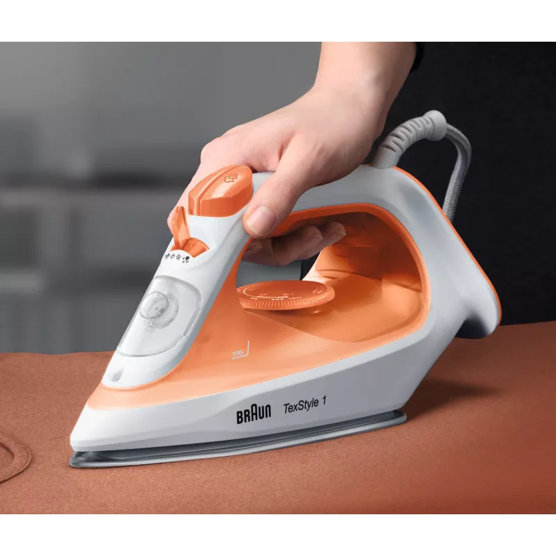 Braun TexStyle 1 SI1009OR Garinis lygintuvas, nelimpantis padas, 1900 W, oranžinė, balta