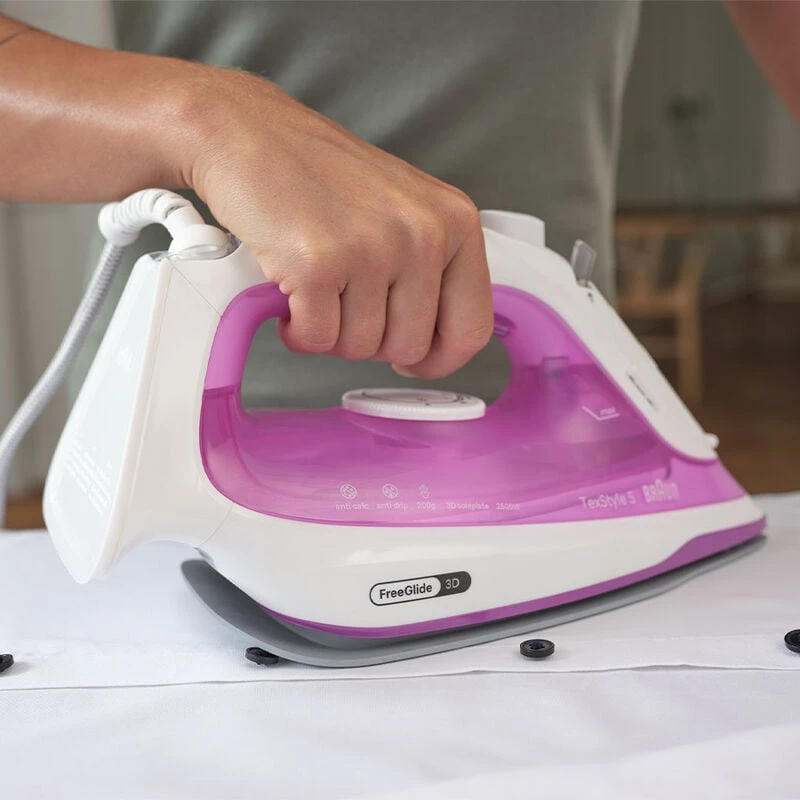Braun TexStyle 5 SI 5225 lygintuvas su garais 2500 W Rožinis, Baltas