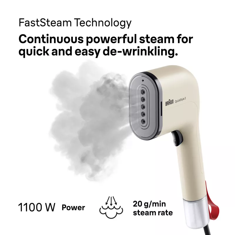 Braun GS 3012 nešiojamas drabužių garintuvas 0,07 L 1100 W smėlio spalvos