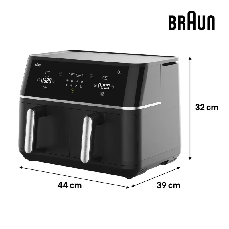 Braun TD 5030I BK Dviguba 10 L Stalviršinė 2400 W Karšto oro gruzdintuvė Juoda, Sidabrinė