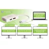 Techly IADAP DP-COMBOF3 vaizdo kabelio adapteris DisplayPort DisplayPort + DVI + HDMI baltas