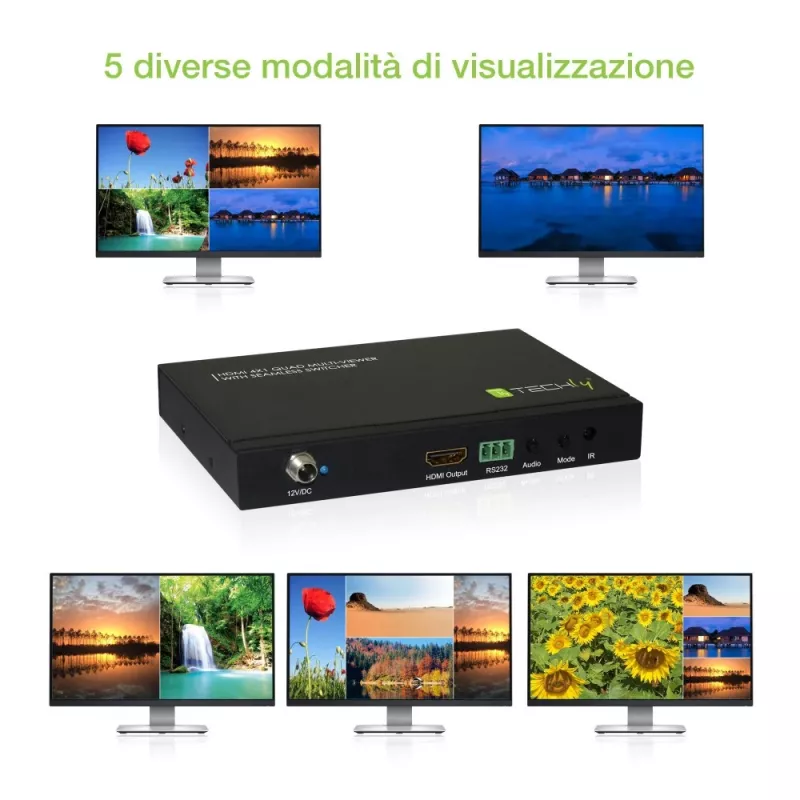 Techly HDMI 4x1 Multivizorius su vientisu perjungimu