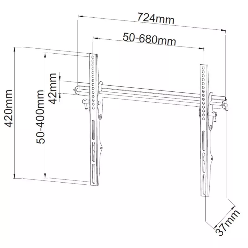 Techly ICA-PLB-133LTY 165,1 cm (65 colių) juoda sieninė laikiklis