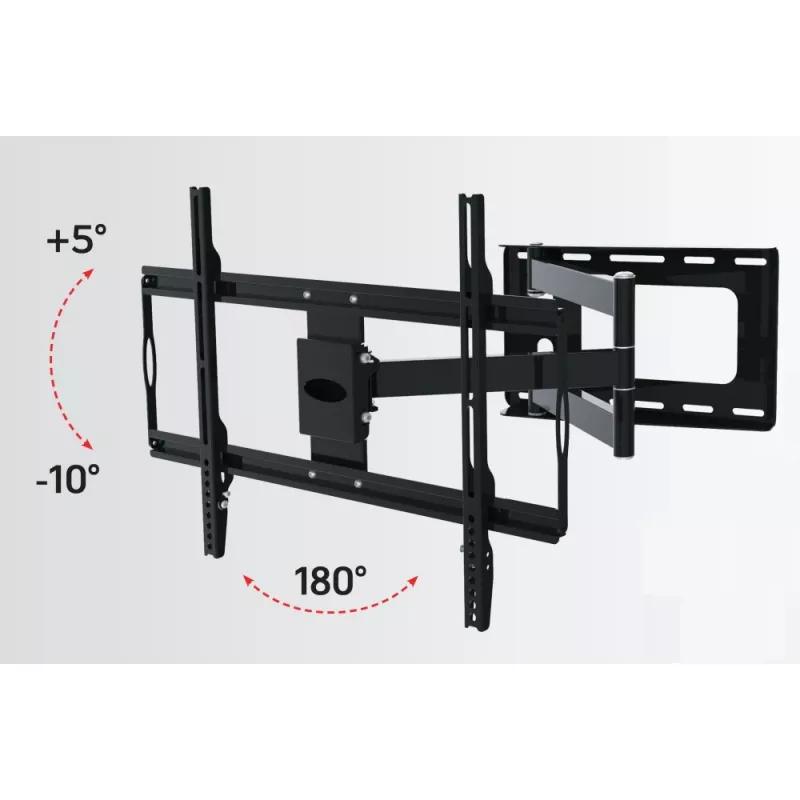 Techly plonas sieninis laikiklis televizoriui 32-70 colių LCD LED juodas, 81,3 cm (32 inch), 177,8 cm (70 inch), 45 kg, 600 x 400 mm, -10 - 5°