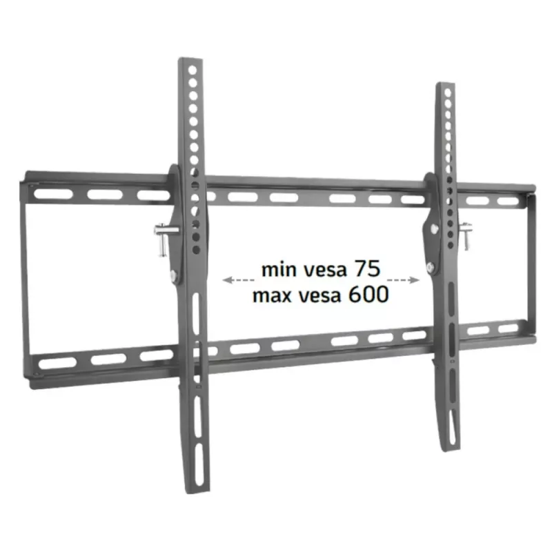 Techly fiksuotas sieninis laikiklis LED TV LCD 40-65 colių, 165,1 cm (65 col.), 200 x 200 mm, 600 x 400 mm, -12 - 0°, metalinis, juodas