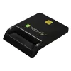Techly kompaktiškas išmaniosios kortelės skaitytuvas/rašytuvas USB-C™ baltas, USB 2.0, 1,5 m, juodas, 102 g
