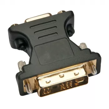 Techly DVI vyriškas / VGA moteriškas analoginis vaizdo adapteris juodas, DVI-A, VGA