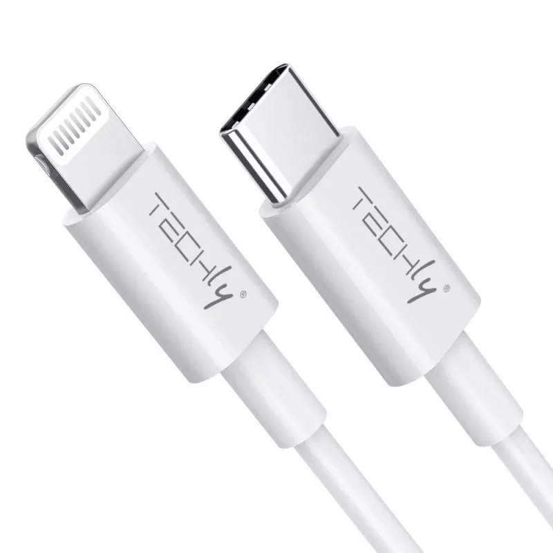Techly įkrovimo ir sinchronizavimo laidas USB-C į Lightning 1 m baltas