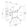 Techly ICA-PLB-400STY 106,7 cm (42 colių) juoda sieninė pakabinama laikiklis
