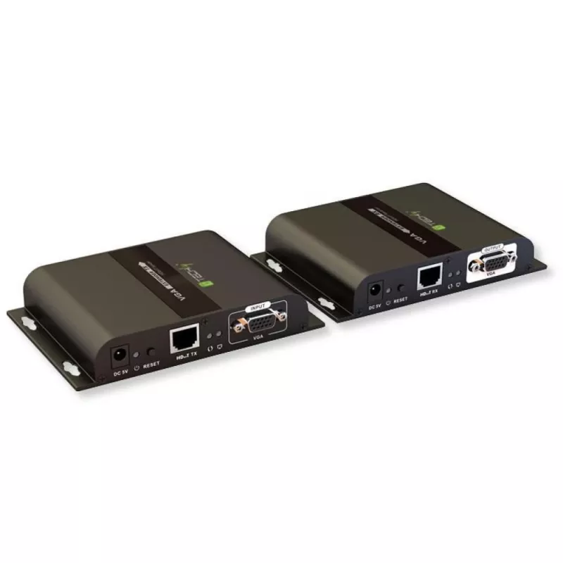 Techly IDATA EXTIP-383V VGA garso perdaviklis ir imtuvas juodas