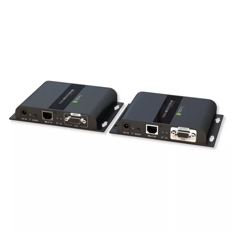 Techly IDATA EXTIP-383V VGA garso perdaviklis ir imtuvas juodas