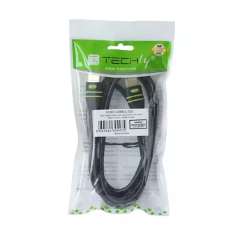 Techly 2m HDMI laidas su Ethernet ir ferito žiedu A/A M/M ICOC HDMI-FR-020