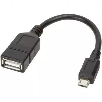 Techly USB2.0 OTG kabelis A lizdas / Micro B kištukas 0,2 m ICOC UOTG-194