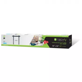 Techly stacionarus sieninis laikiklis televizoriui UltraSlim LED TV LCD 23-55 juodas ICA-PLB 140M