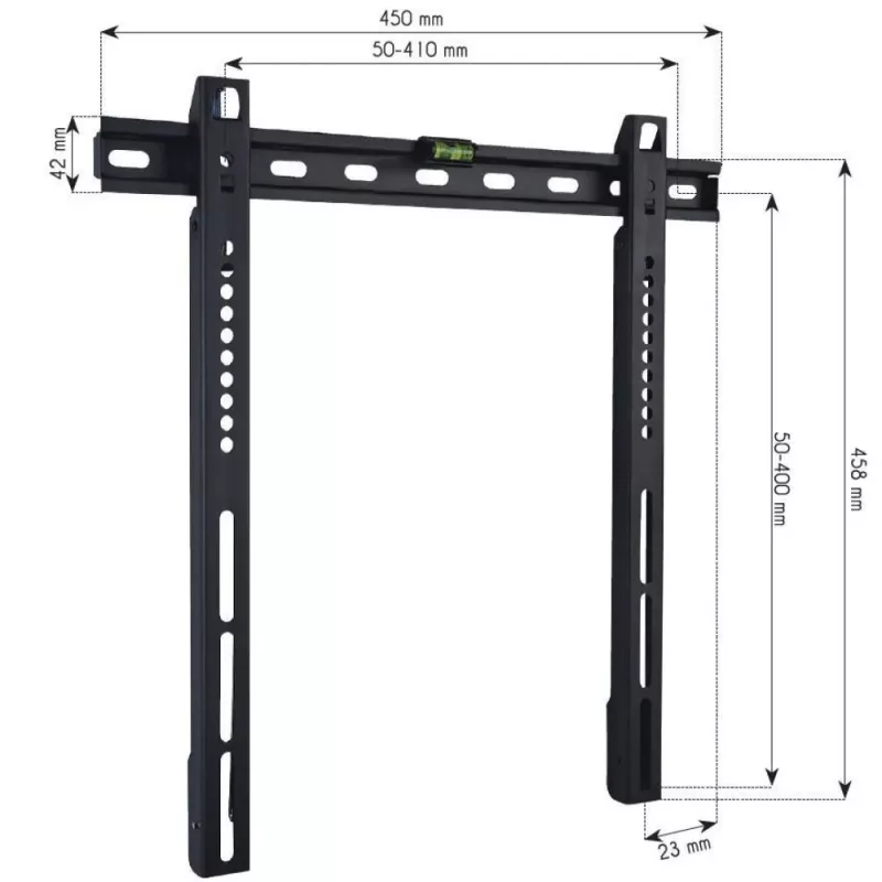 Techly stacionarus sieninis laikiklis televizoriui UltraSlim LED TV LCD 23-55 juodas ICA-PLB 140M