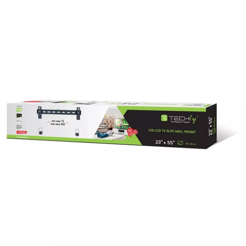 Techly ICA-PLB 139M stacionarus laikiklis televizoriui 23-55 colių, juodas