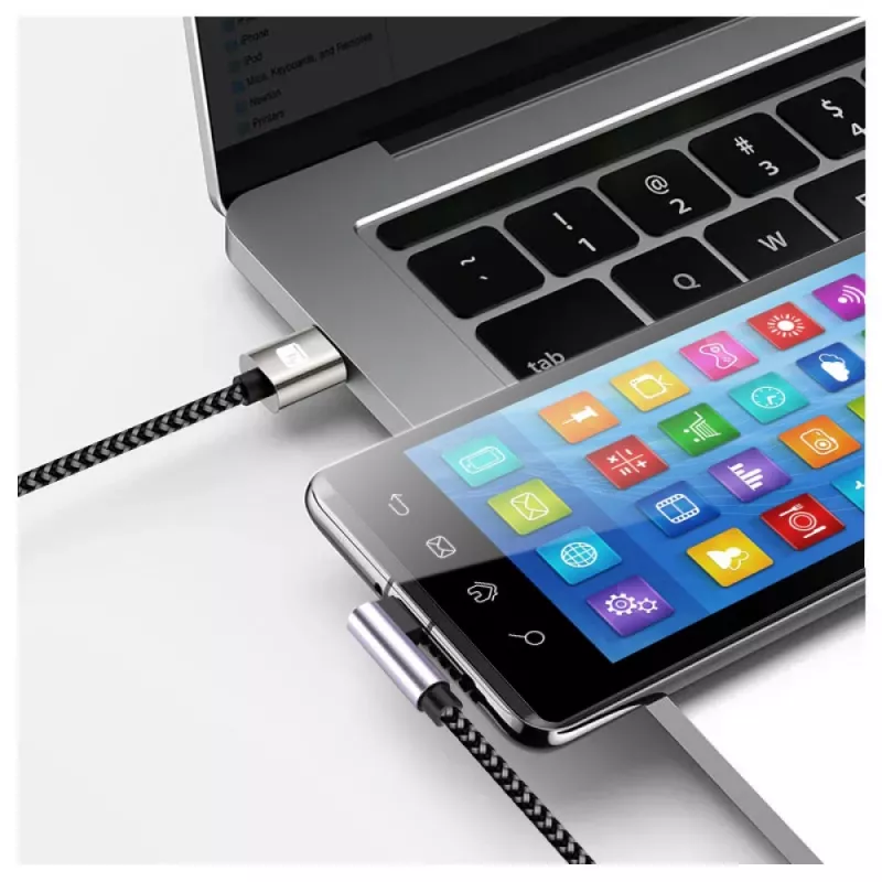 Techly ICOC MU2AC9-005-AL USB laidas USB 2.0 0.5 m USB A USB C juoda, pilka