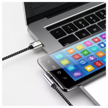 Techly ICOC MU2CC9-005-AL USB laidas USB 2.0 0.5 m USB C pilka, juoda
