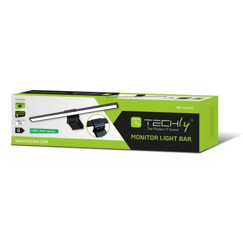 Techly I-LAMP-DSK11 monitorinė šviesa juoda 66 LED 250 lm