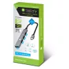Techly IUSB32-HUB4C-3U2SLS USB 3.2 tipo C stotelė su 4 USB-A prievadais, pilka