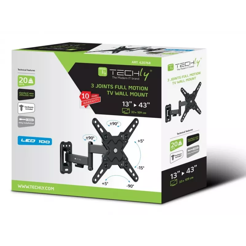 Techly ICA-LCD 422 TV laikiklis 106,7 cm (42 colių) juodas