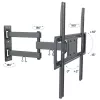 Techly 32-55 colių pilno judesio LED LCD TV laikiklis sienai, 400 x 400 mm, -15 - 10°, 10 - 90°, 180°, plieninis, juodas