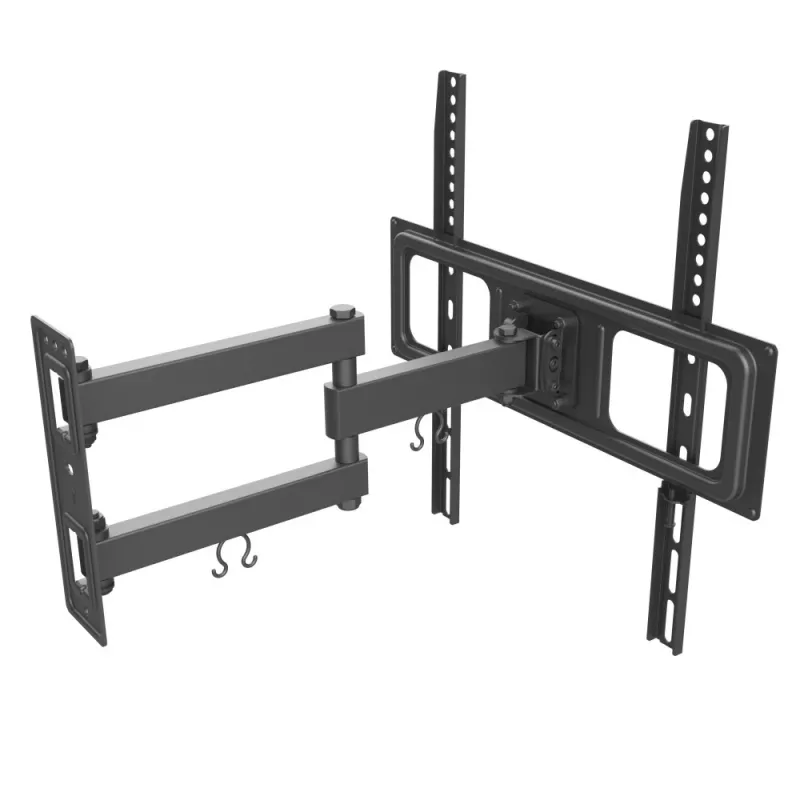 Techly 32-55 colių pilno judesio LED LCD TV laikiklis sienai, 400 x 400 mm, -15 - 10°, 10 - 90°, 180°, plieninis, juodas