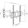 Techly 32-55 colių pilno judesio LED LCD TV laikiklis sienai, 400 x 400 mm, -15 - 10°, 10 - 90°, 180°, plieninis, juodas