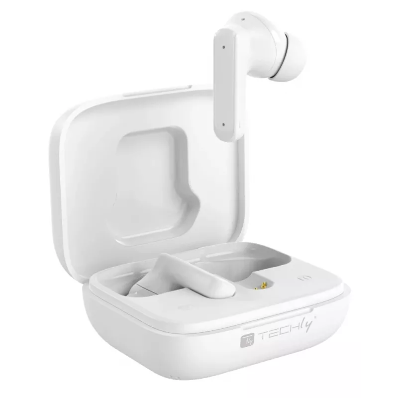 Techly ICC SB-BLT08W belaidės ausinės True Wireless Stereo (TWS) į ausis Skambučiai/Muzika Bluetooth Baltos