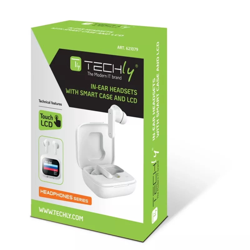 Techly ICC SB-BLT08W belaidės ausinės True Wireless Stereo (TWS) į ausis Skambučiai/Muzika Bluetooth Baltos