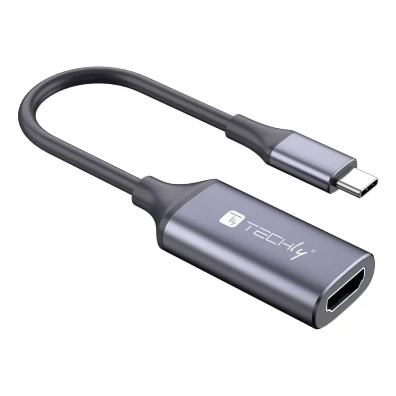Techly I-USB-VIDEO-C4K vaizdo kabelio adapteris HDMI A tipo (standartinis) USB Type-C sidabrinis