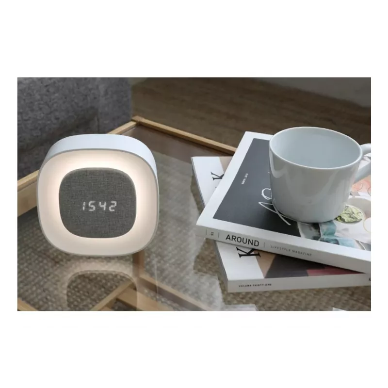 Techly IC-CLOCK-56WH skaitmeninis žadintuvas su LED naktine šviesa, pilka/balta