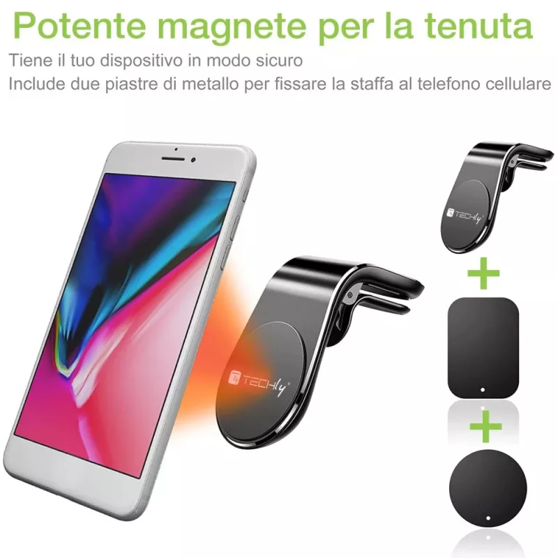 Techly I-SMART-UNIALTY laikiklis Pasyvus laikiklis Mobilusis telefonas / Išmanusis telefonas Juoda