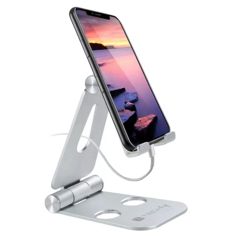 Pasyvus laikiklis telefonui ir planšetei Techly I-SMART-STAND6 sidabrinis