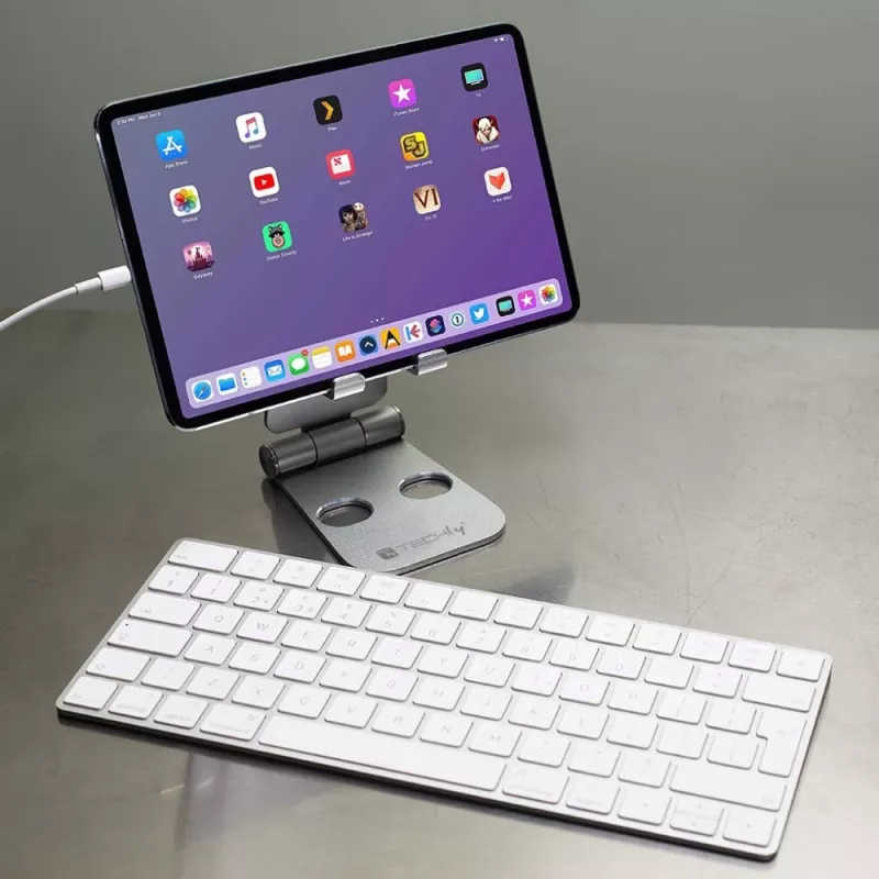 Pasyvus laikiklis telefonui ir planšetei Techly I-SMART-STAND6 sidabrinis