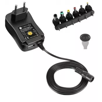Techly IPW-NTS1000G2 universalus maitinimo adapteris 12 W, juodas