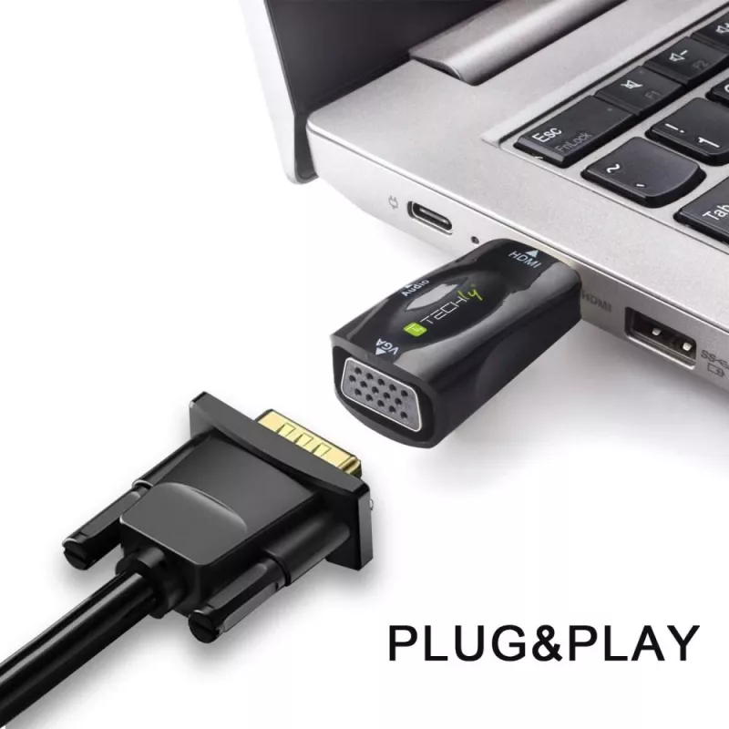 Techly IDATA HDMI-VGA2MABT2 vaizdo keitiklis Pasyvus vaizdo keitiklis 1920 x 1080 pikselių