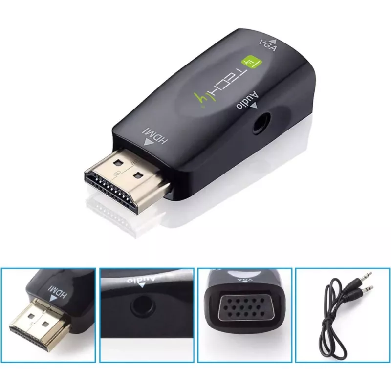 Techly IDATA HDMI-VGA2MABT2 vaizdo keitiklis Pasyvus vaizdo keitiklis 1920 x 1080 pikselių
