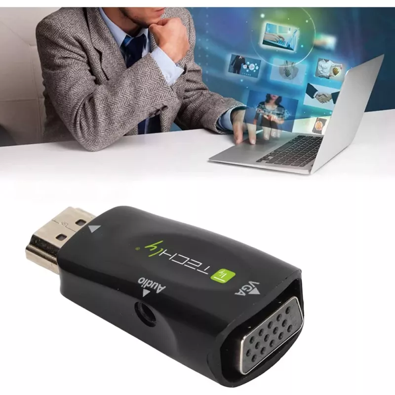 Techly IDATA HDMI-VGA2MABT2 vaizdo keitiklis Pasyvus vaizdo keitiklis 1920 x 1080 pikselių