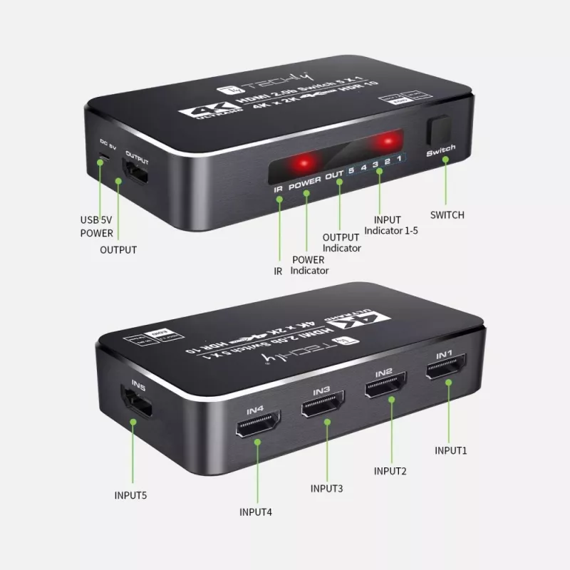 Techly IDATA HDMI2-4K5160B HDMI jungiklis