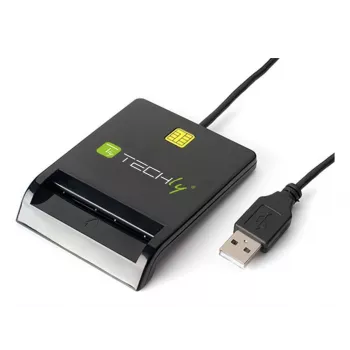 Techly I-CARD CAM-USB2TY2 išmaniosios kortelės skaitytuvas, USB Type-A, juodas