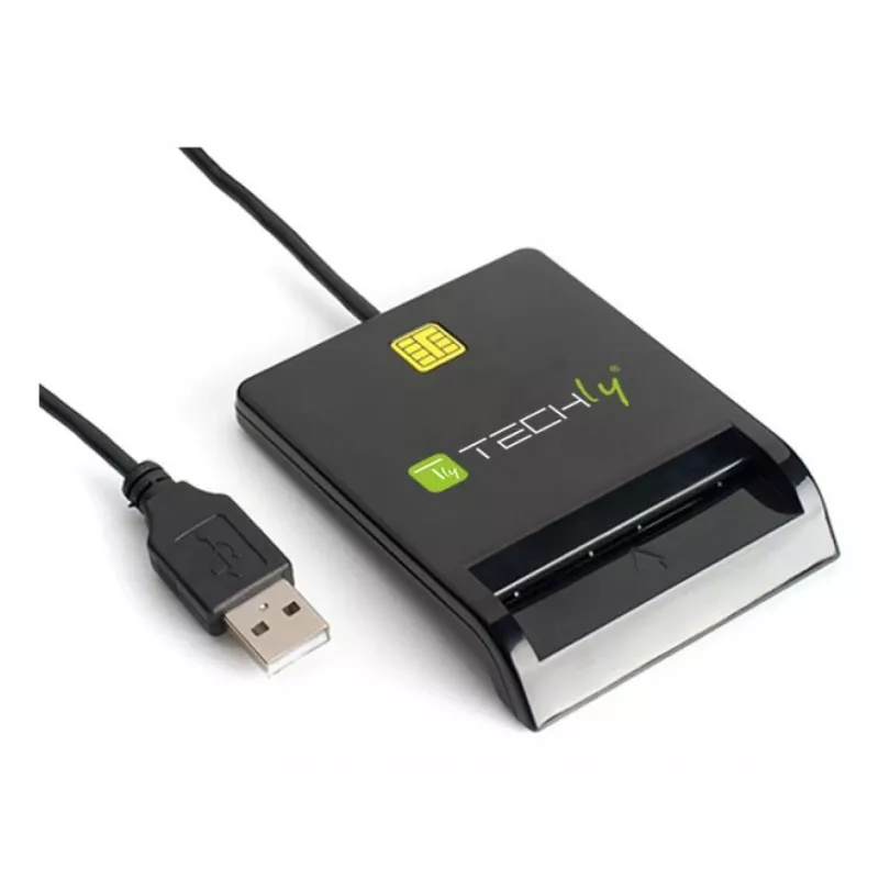 Techly I-CARD CAM-USB2TY2 išmaniosios kortelės skaitytuvas, USB Type-A, juodas