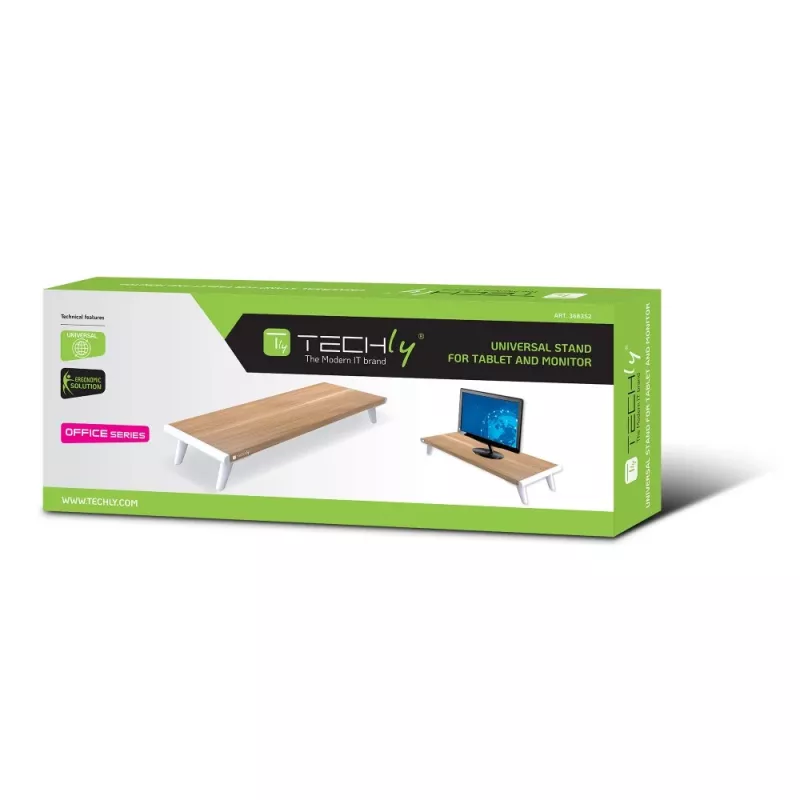 Monitorinis stovas Techly ICA-MS 389, baltas, medinis