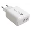 Techly IPW-USB-2C35W sieninis įkroviklis nešiojamam kompiuteriui, išmaniajam telefonui, planšetei, baltas, AC, greitasis įkrovimas, vidaus naudojimui