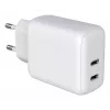 Techly IPW-USB-2C35W sieninis įkroviklis nešiojamam kompiuteriui, išmaniajam telefonui, planšetei, baltas, AC, greitasis įkrovimas, vidaus naudojimui