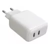 Techly IPW-USB-2C35W sieninis įkroviklis nešiojamam kompiuteriui, išmaniajam telefonui, planšetei, baltas, AC, greitasis įkrovimas, vidaus naudojimui