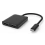 Techly IADAP USBC-HDMI2T4K vaizdo kabelio adapteris 0,15 m USB Type-C 2 x HDMI juodas